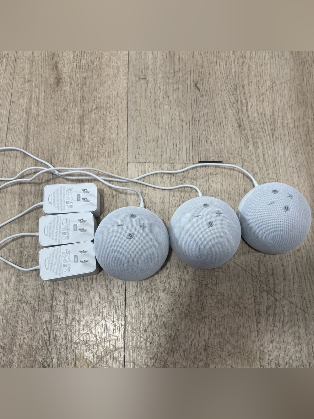 Amazon Echo Dot 4th Gen Smart Speaker White Model B7W64E Bundle Of 3-PREOWNED